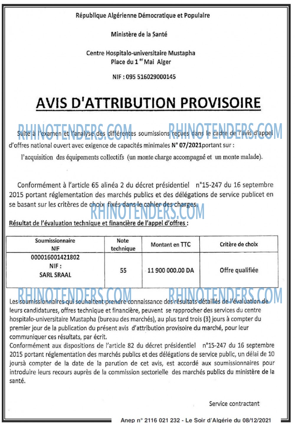 LE SOIR D'ALGERIE