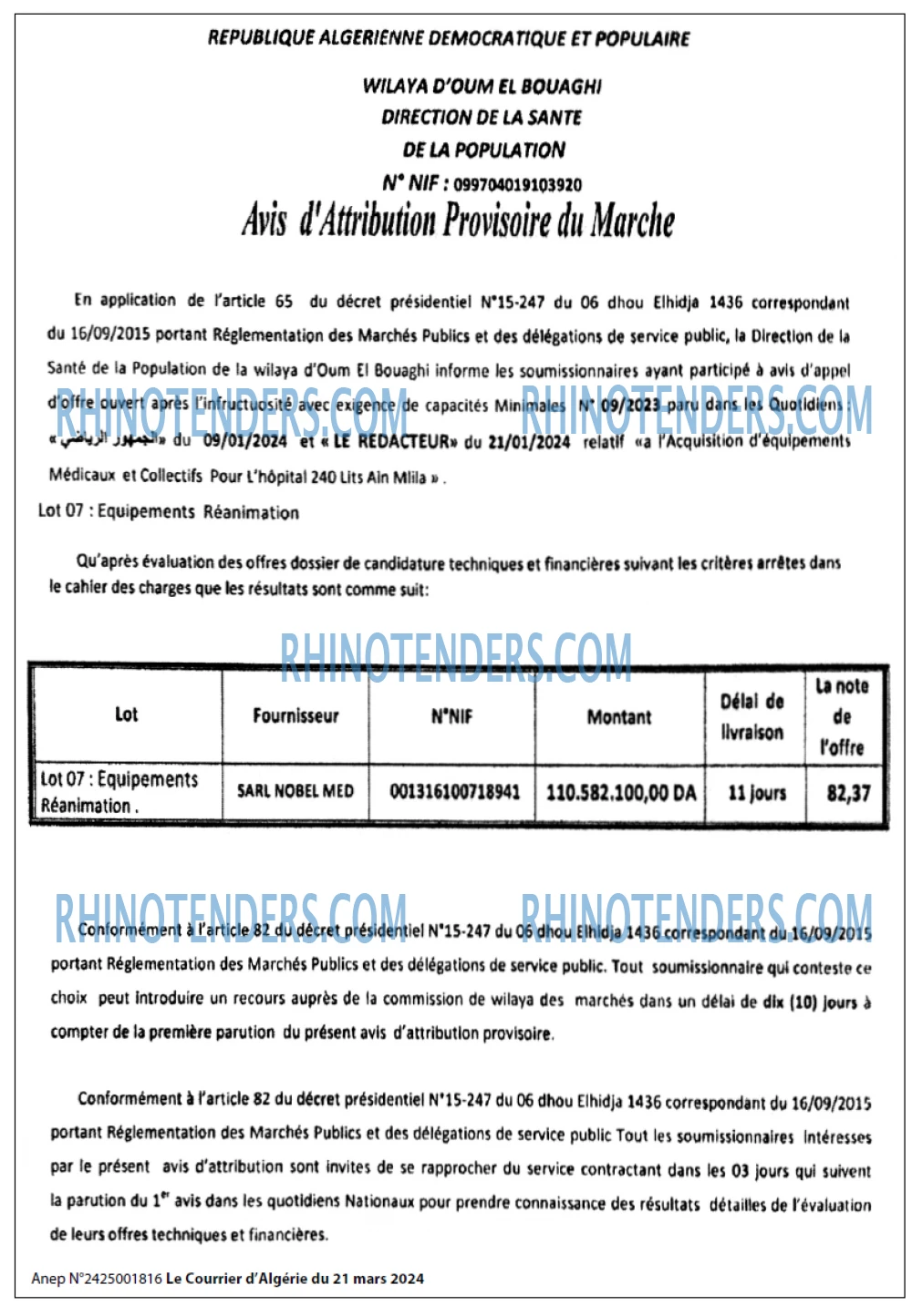 Le Courrier d'Algerie