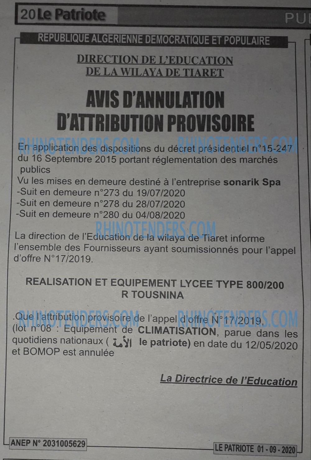 LE PATRIOTE