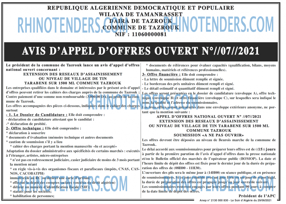 LE SOIR D'ALGERIE