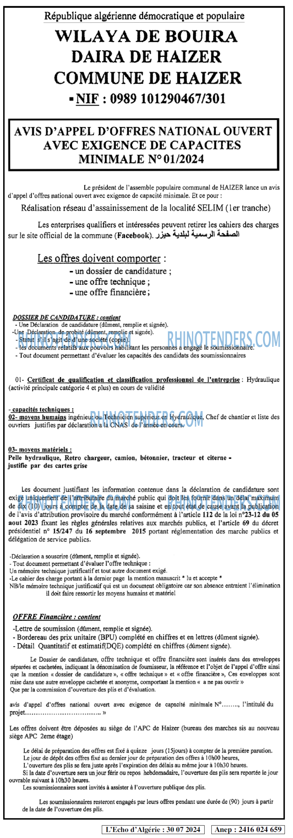 L'ECHO D'ALGERIE