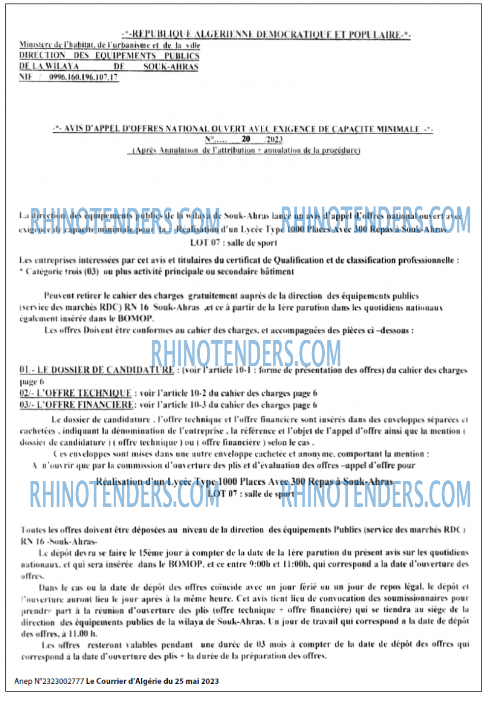 Le Courrier d'Algerie