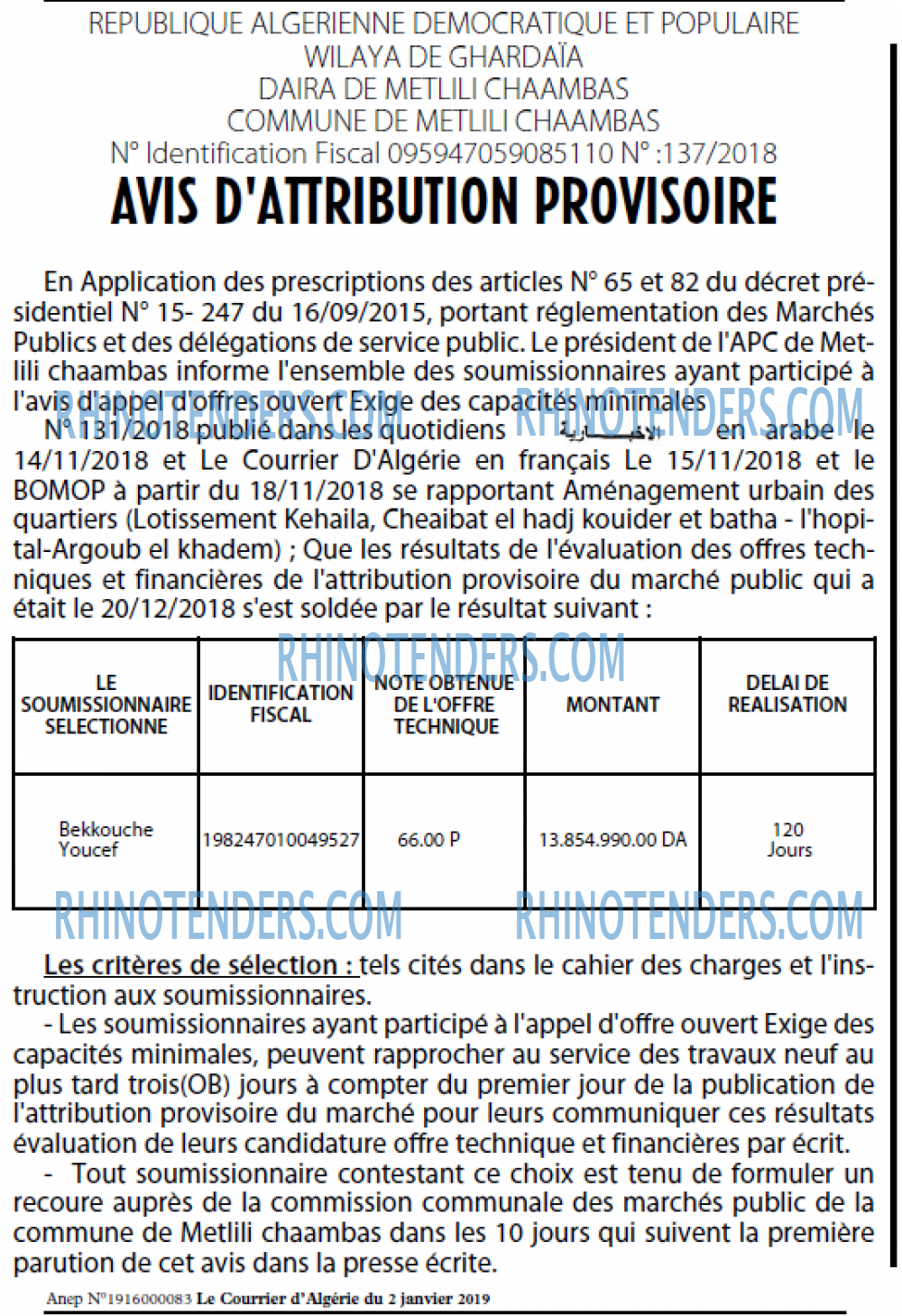 Le Courrier d'Algerie