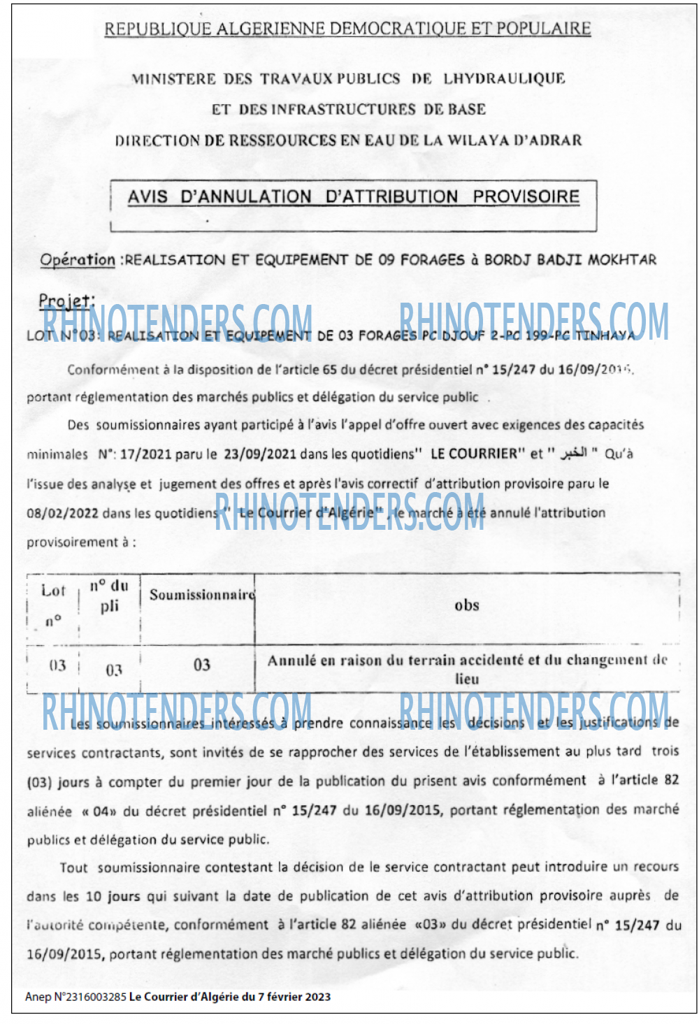 Le Courrier d'Algerie