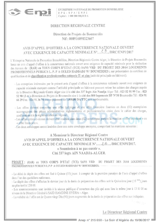 LE SOIR D'ALGERIE