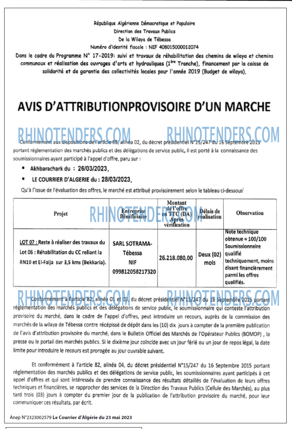 Le Courrier d'Algerie