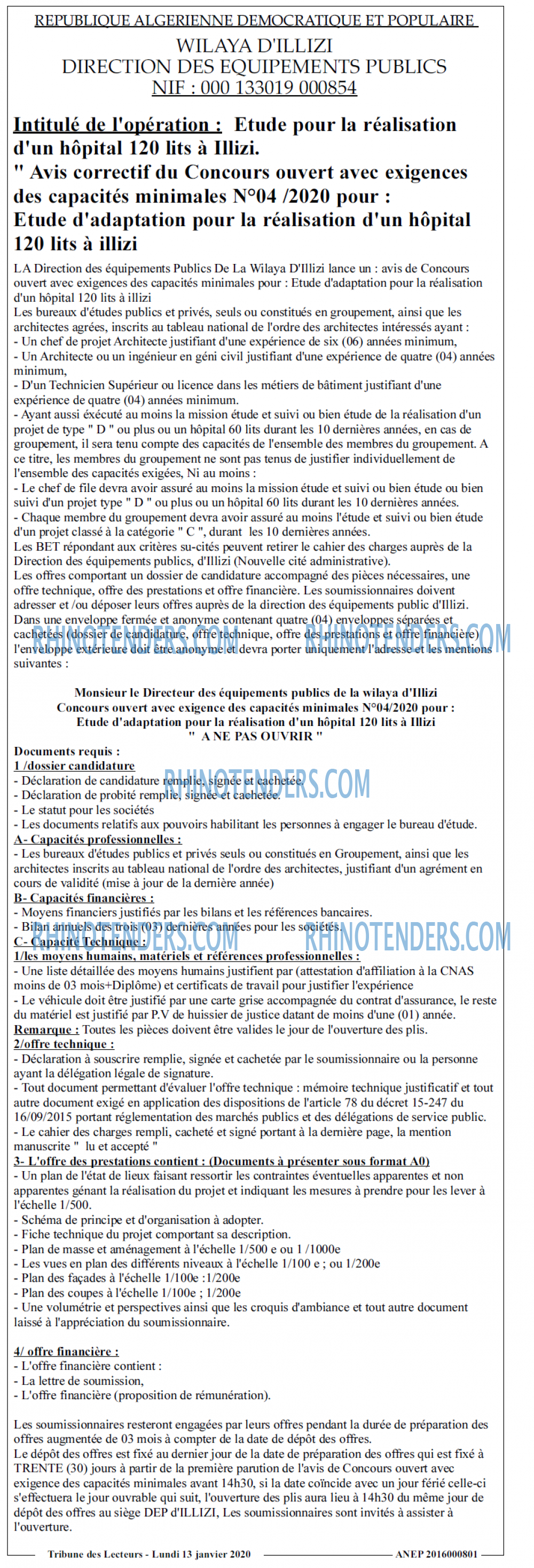 TRIBUNE DES LECTEURS