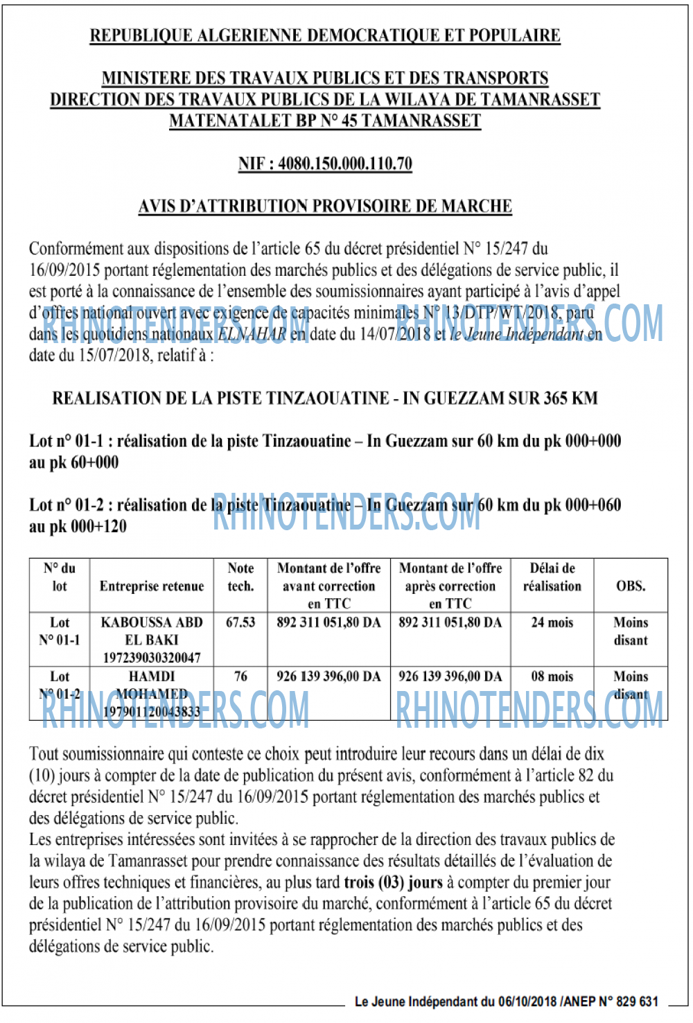 Jeune Independant
