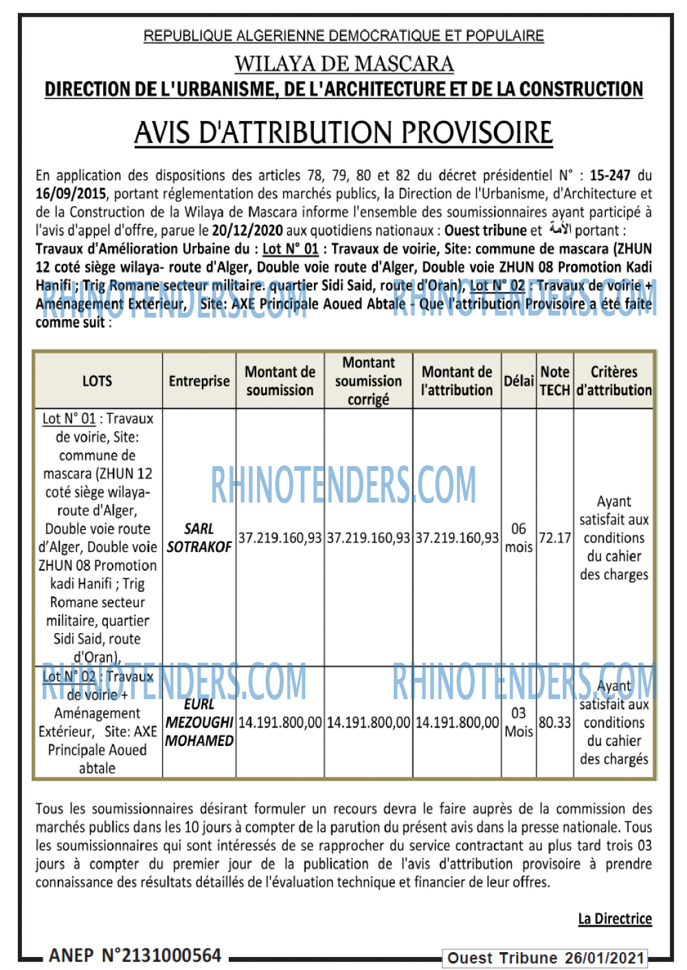 ouest TRIBUNE