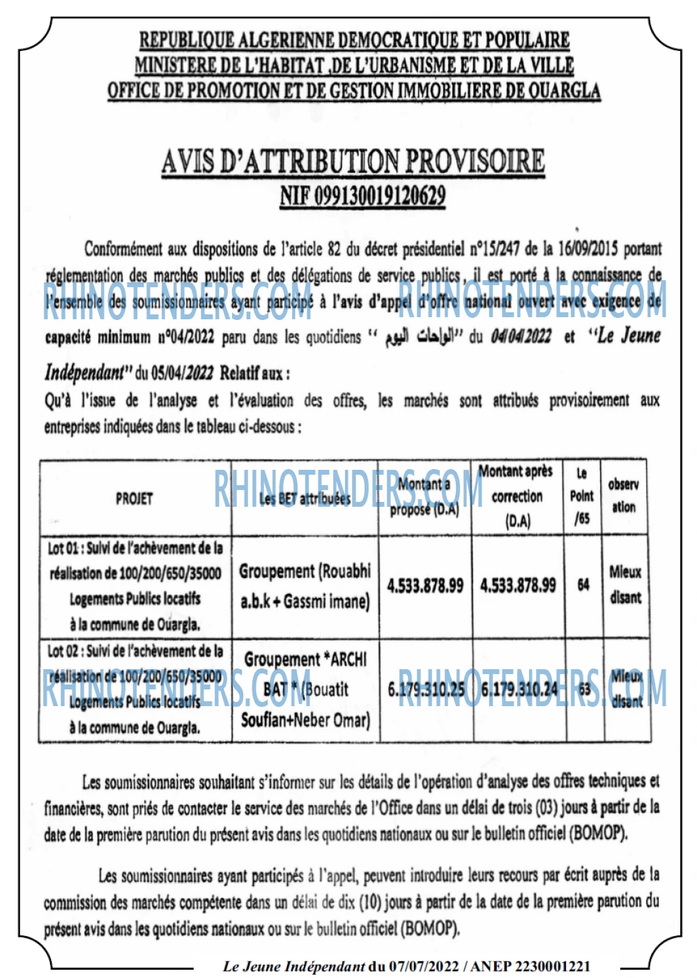 Jeune Independant