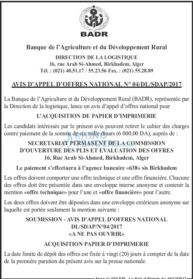 LE SOIR D'ALGERIE
