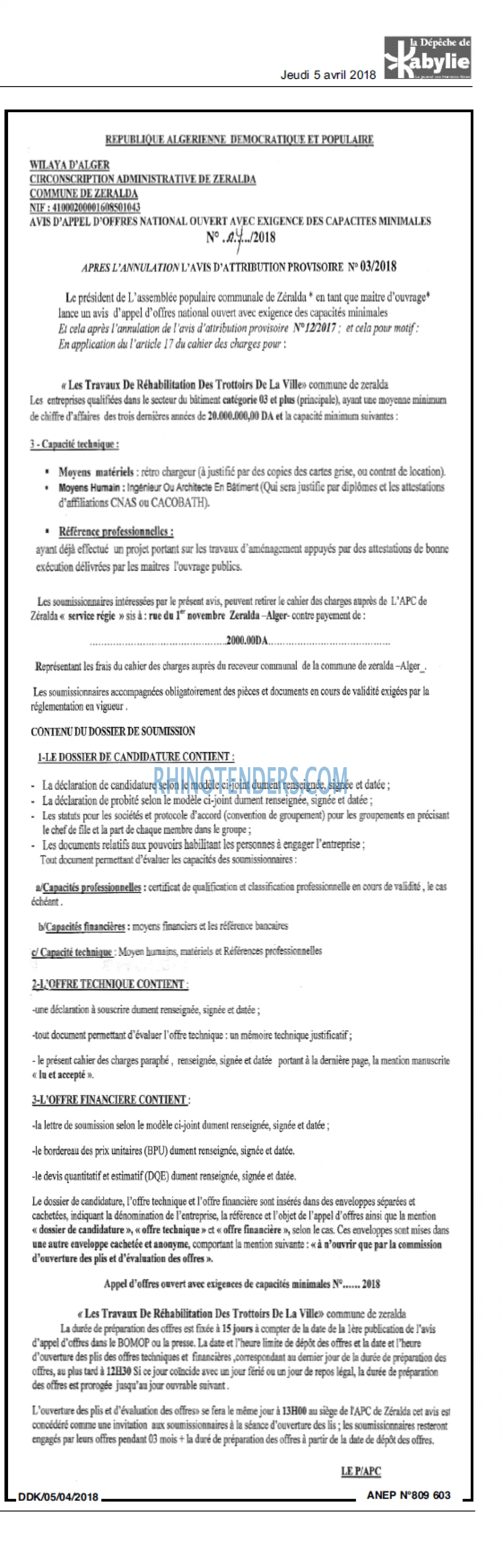 LA DEPECHE DE KABYLIE