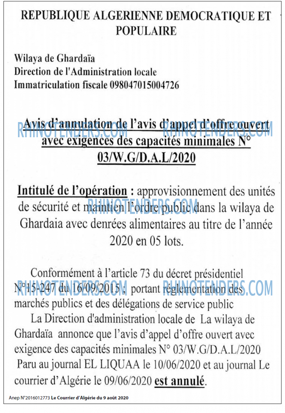 Le Courrier d'Algerie