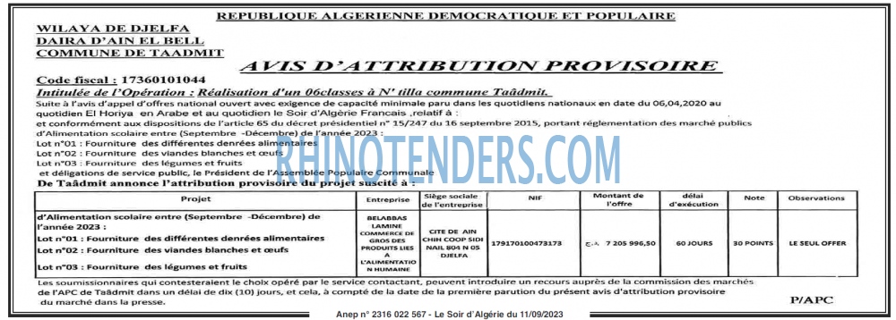 LE SOIR D'ALGERIE