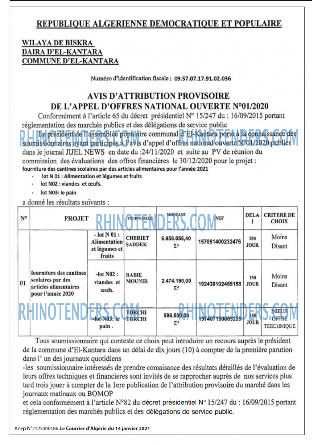 Le Courrier d'Algerie