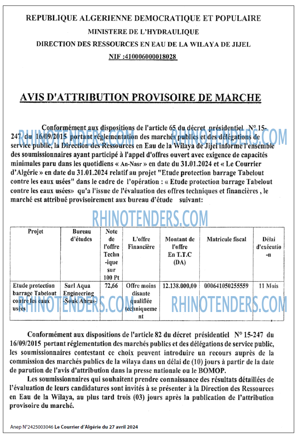 Le Courrier d'Algerie
