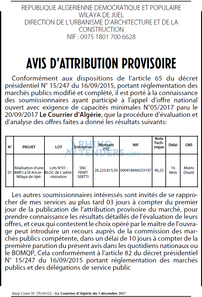 Le Courrier d'Algerie