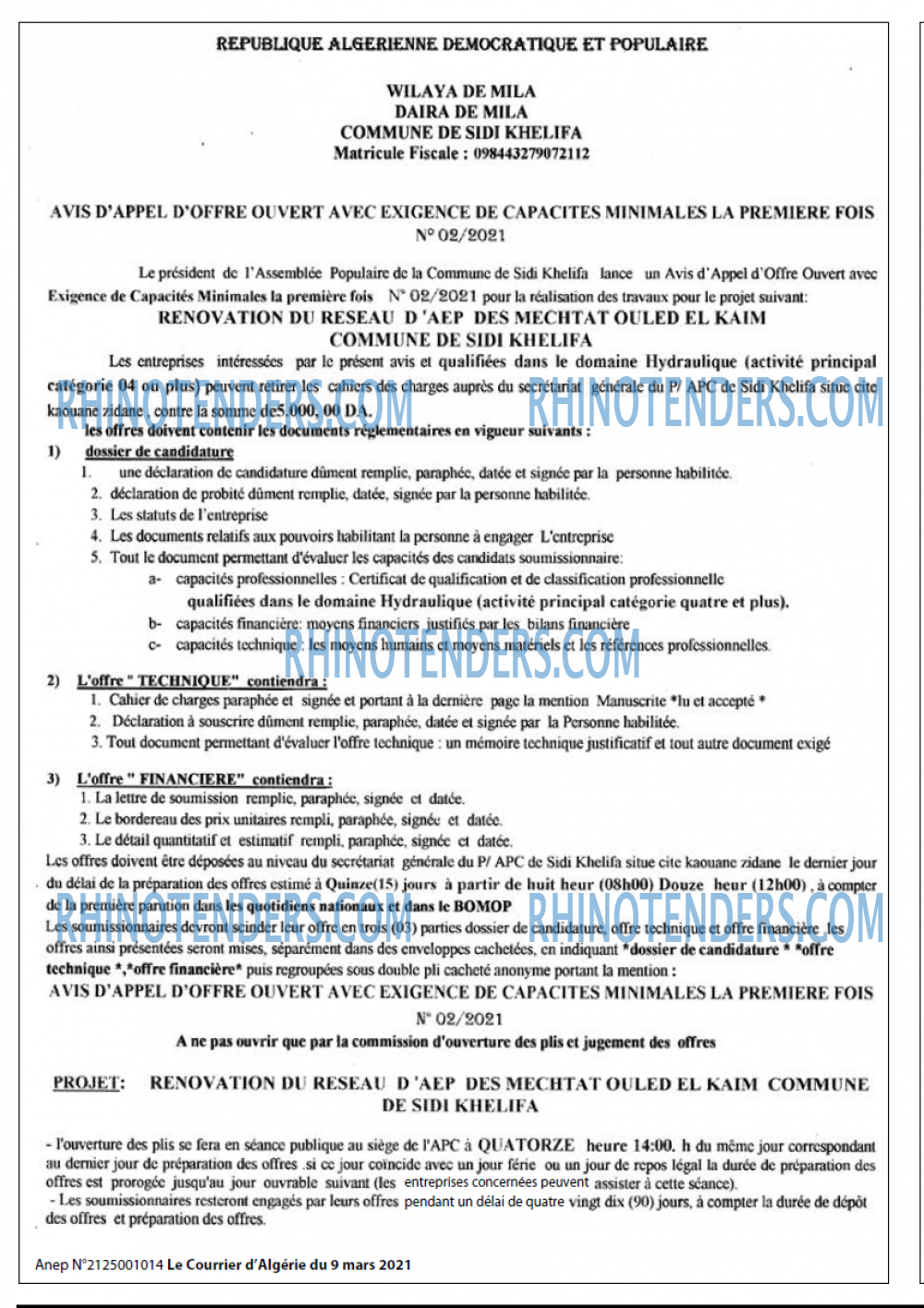 Le Courrier d'Algerie