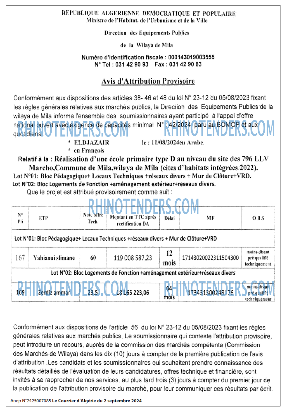 Le Courrier d'Algerie