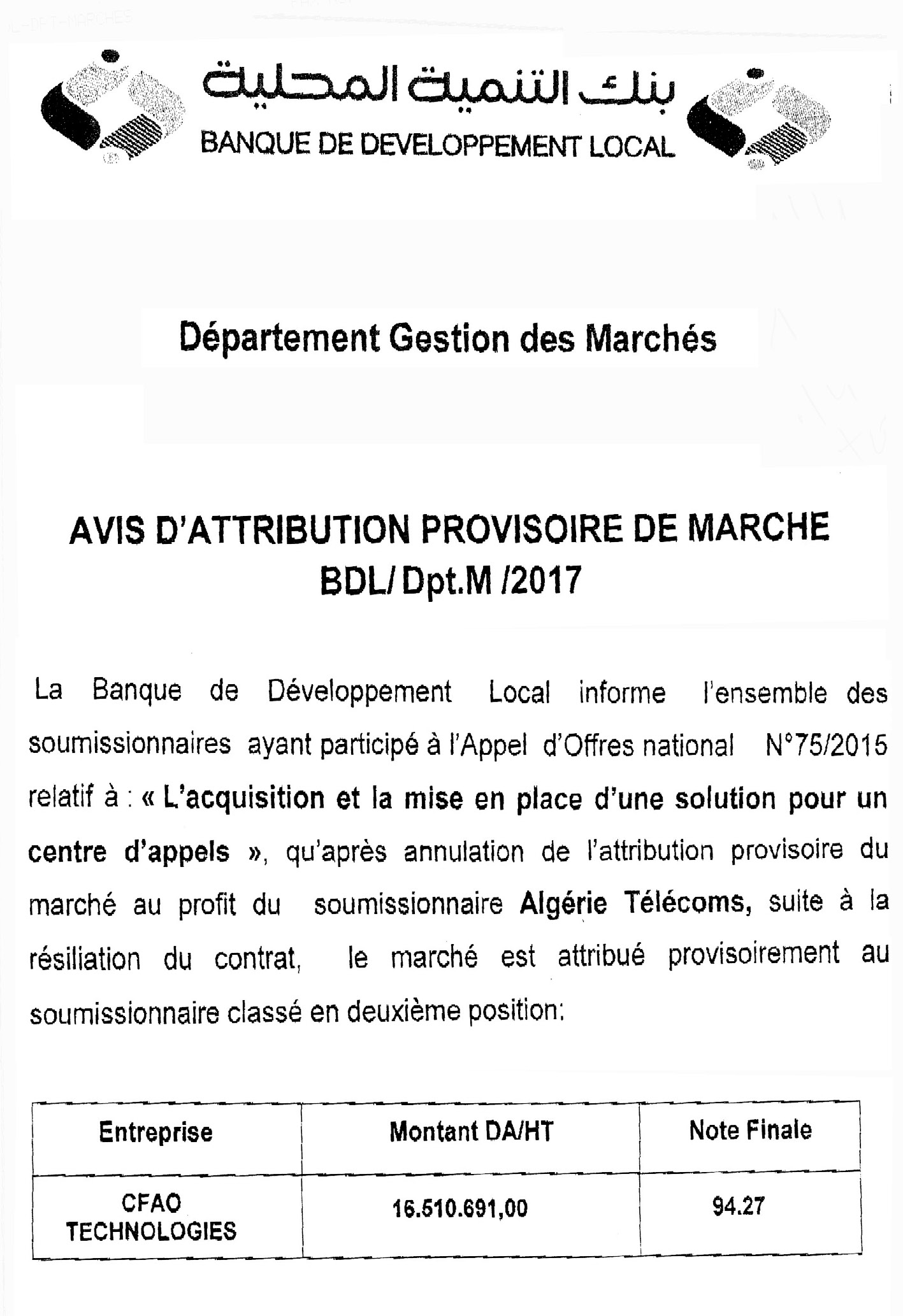 LE SOIR D'ALGERIE