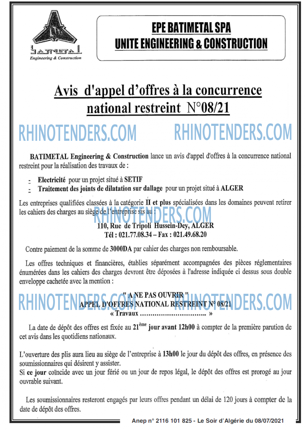 LE SOIR D'ALGERIE