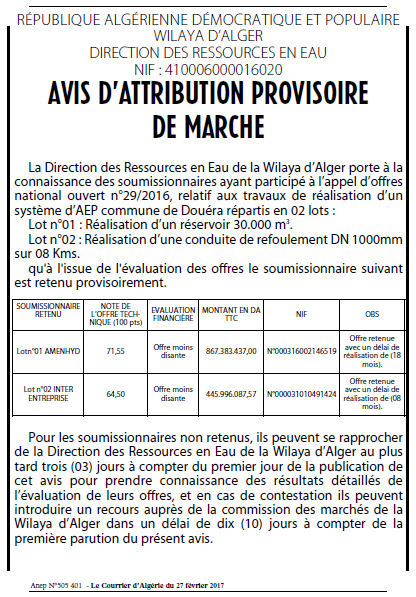 Le Courrier d'Algerie