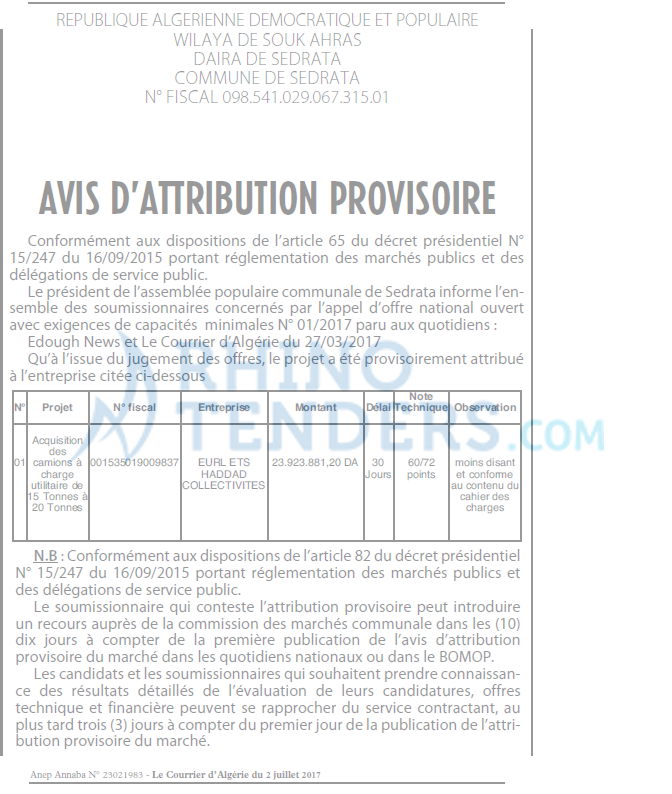 Le Courrier d'Algerie