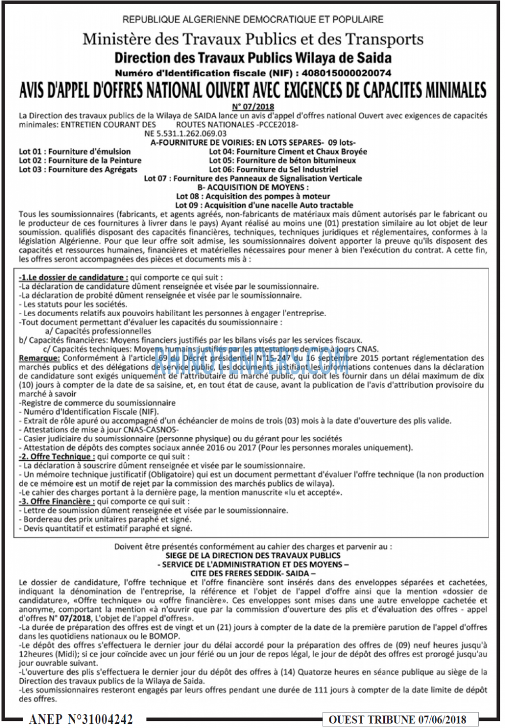 ouest TRIBUNE