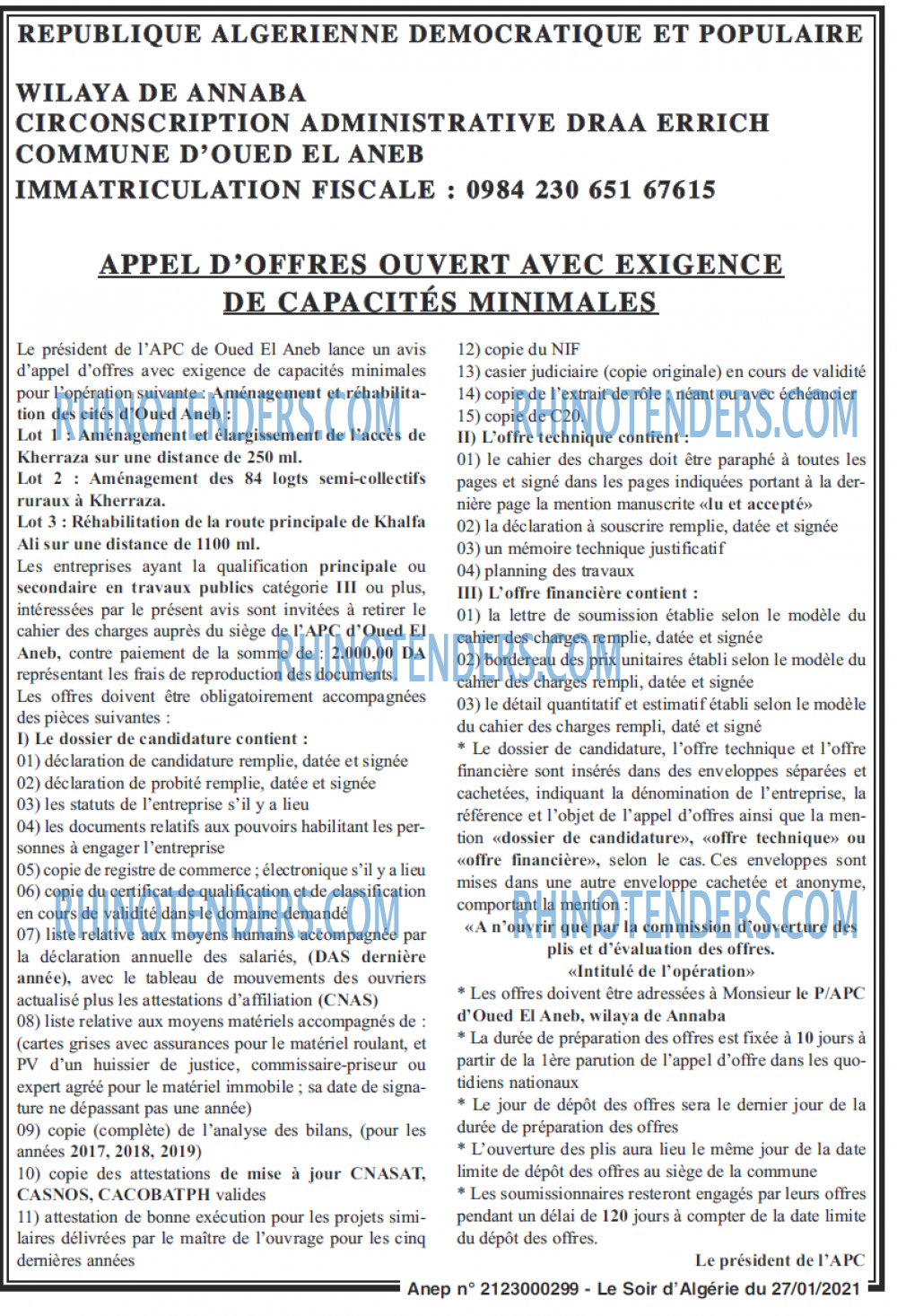 LE SOIR D'ALGERIE