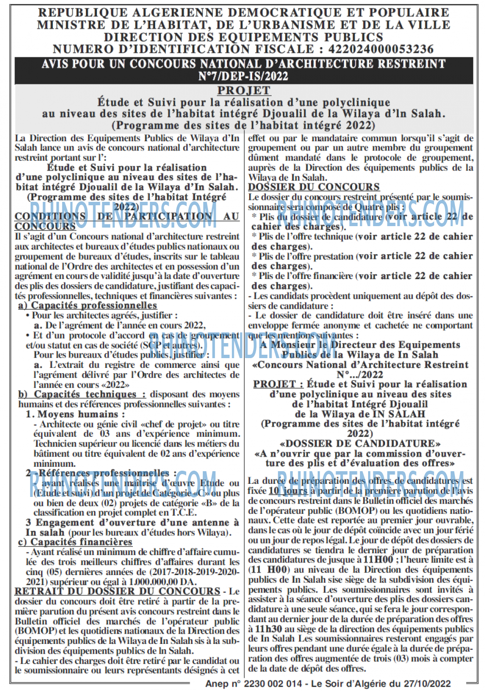 LE SOIR D'ALGERIE