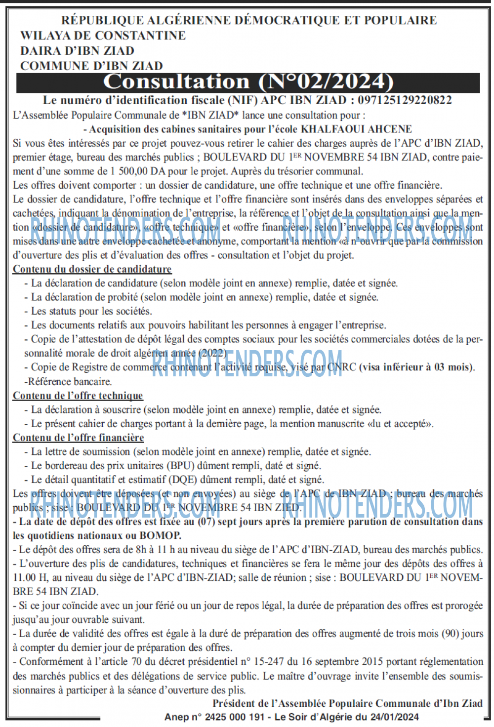 LE SOIR D'ALGERIE