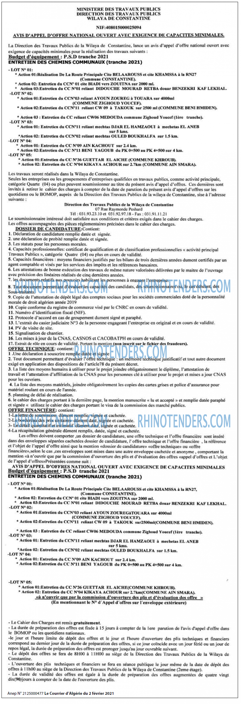 Le Courrier d'Algerie