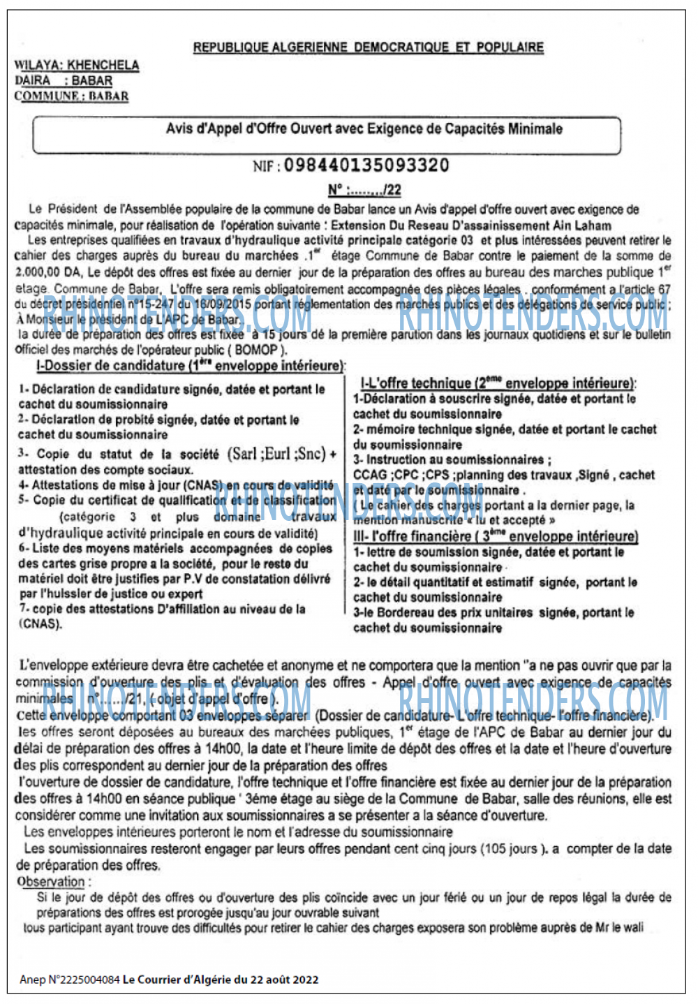 Le Courrier d'Algerie