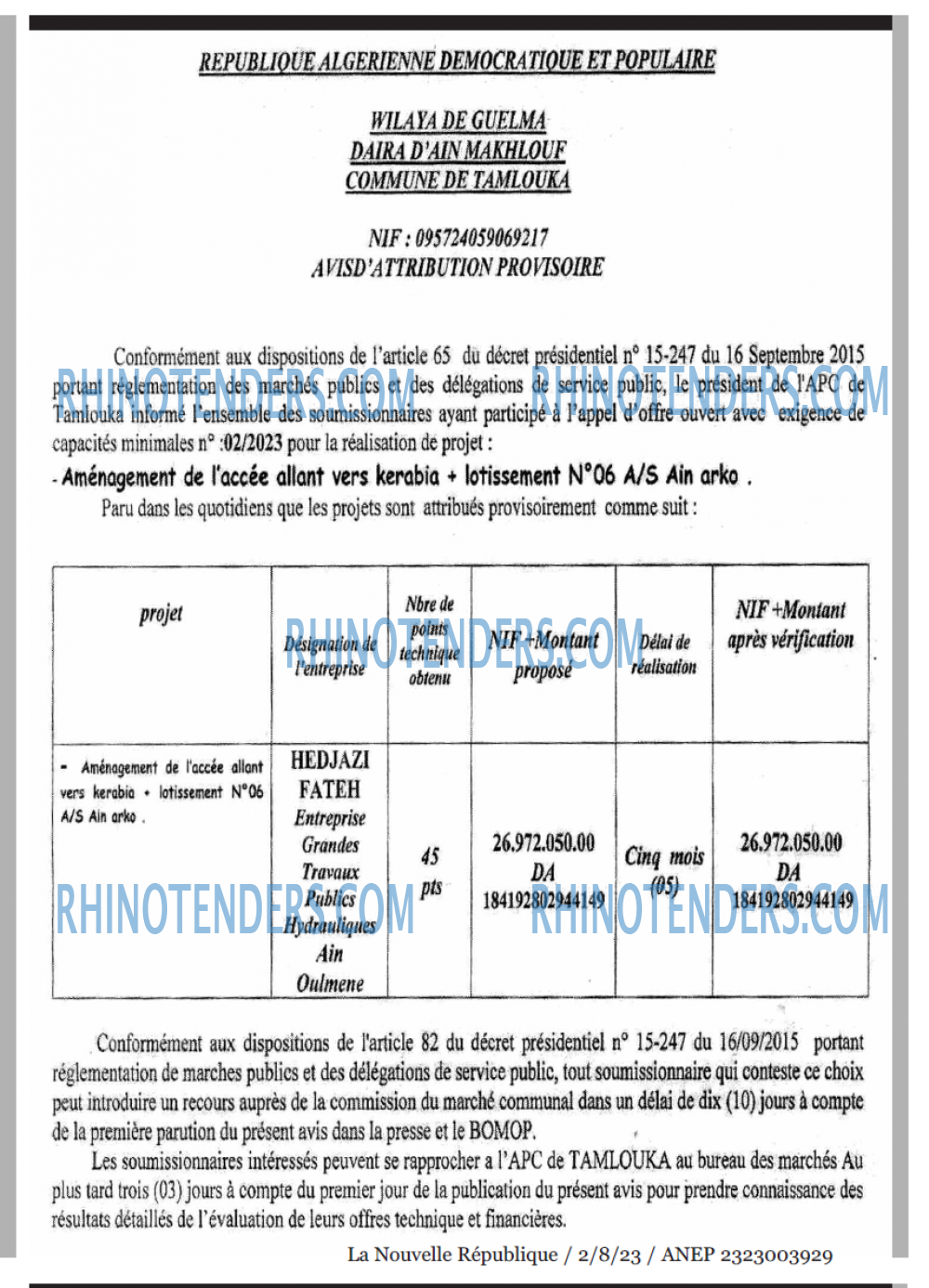 NOUVELLE REPUBLIQUE