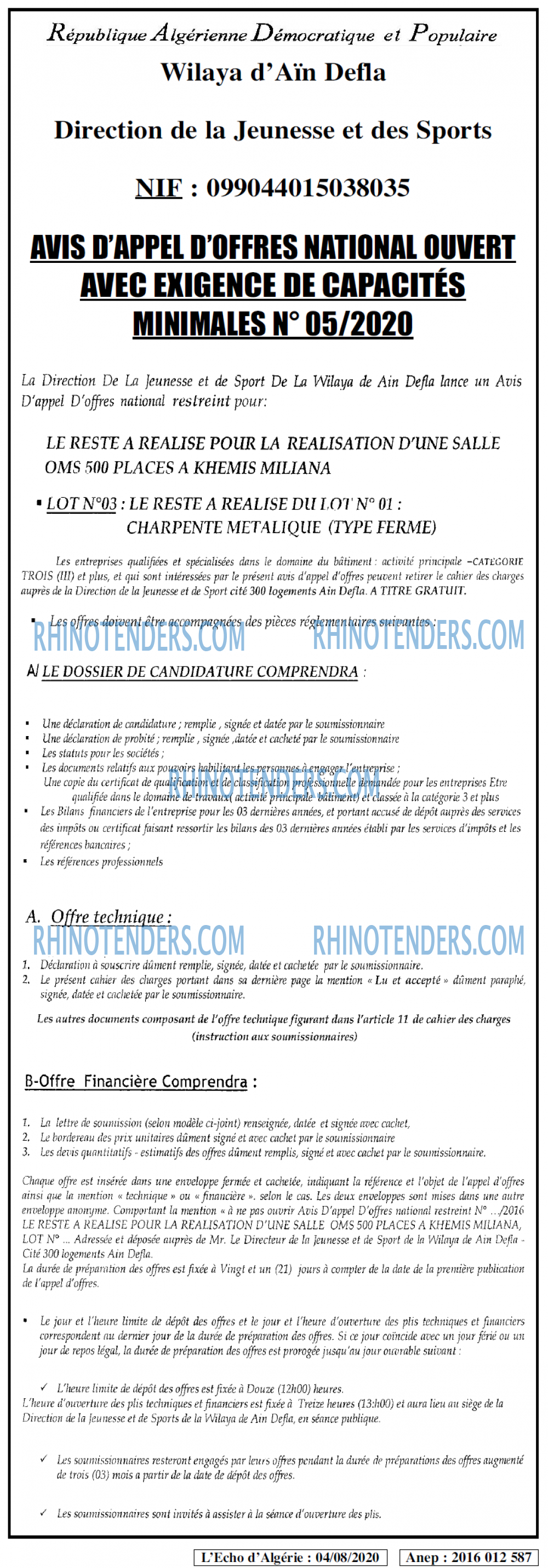L'ECHO D'ALGERIE