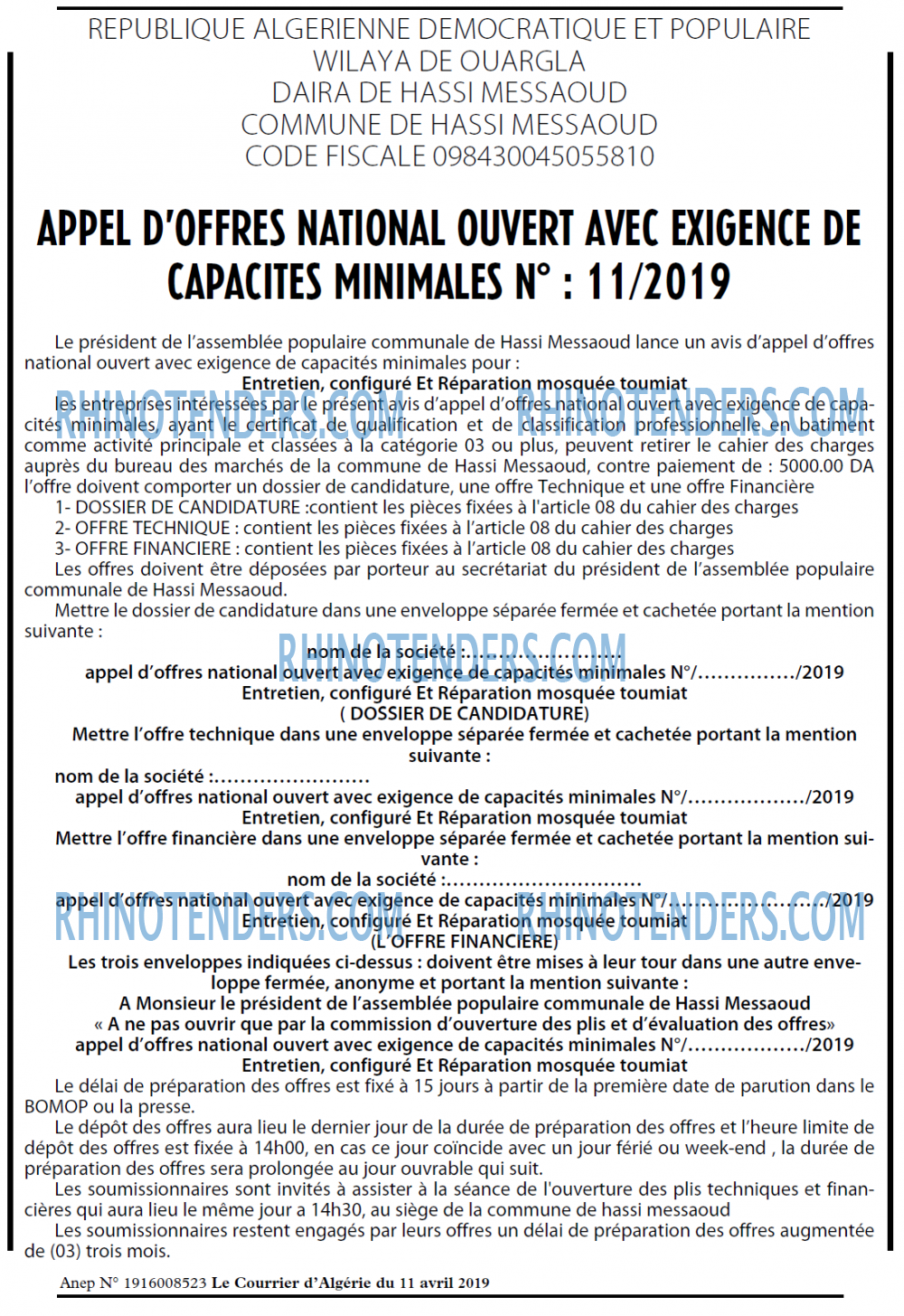 Le Courrier d'Algerie