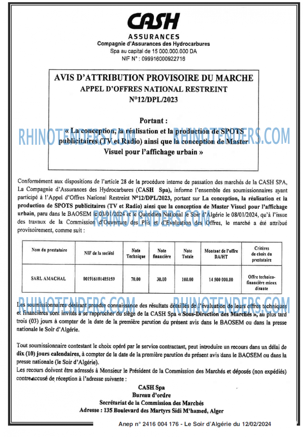 LE SOIR D'ALGERIE