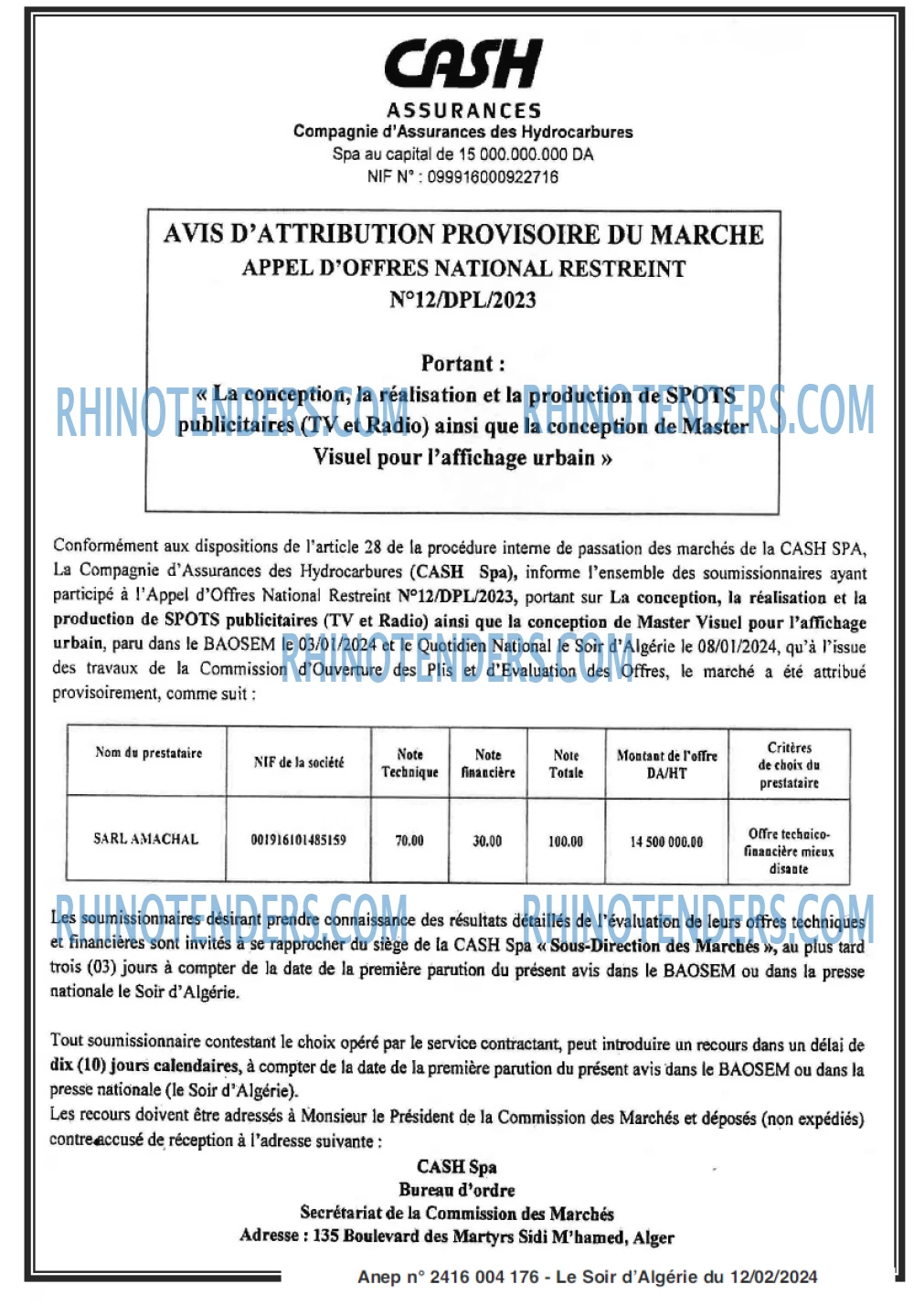 LE SOIR D'ALGERIE