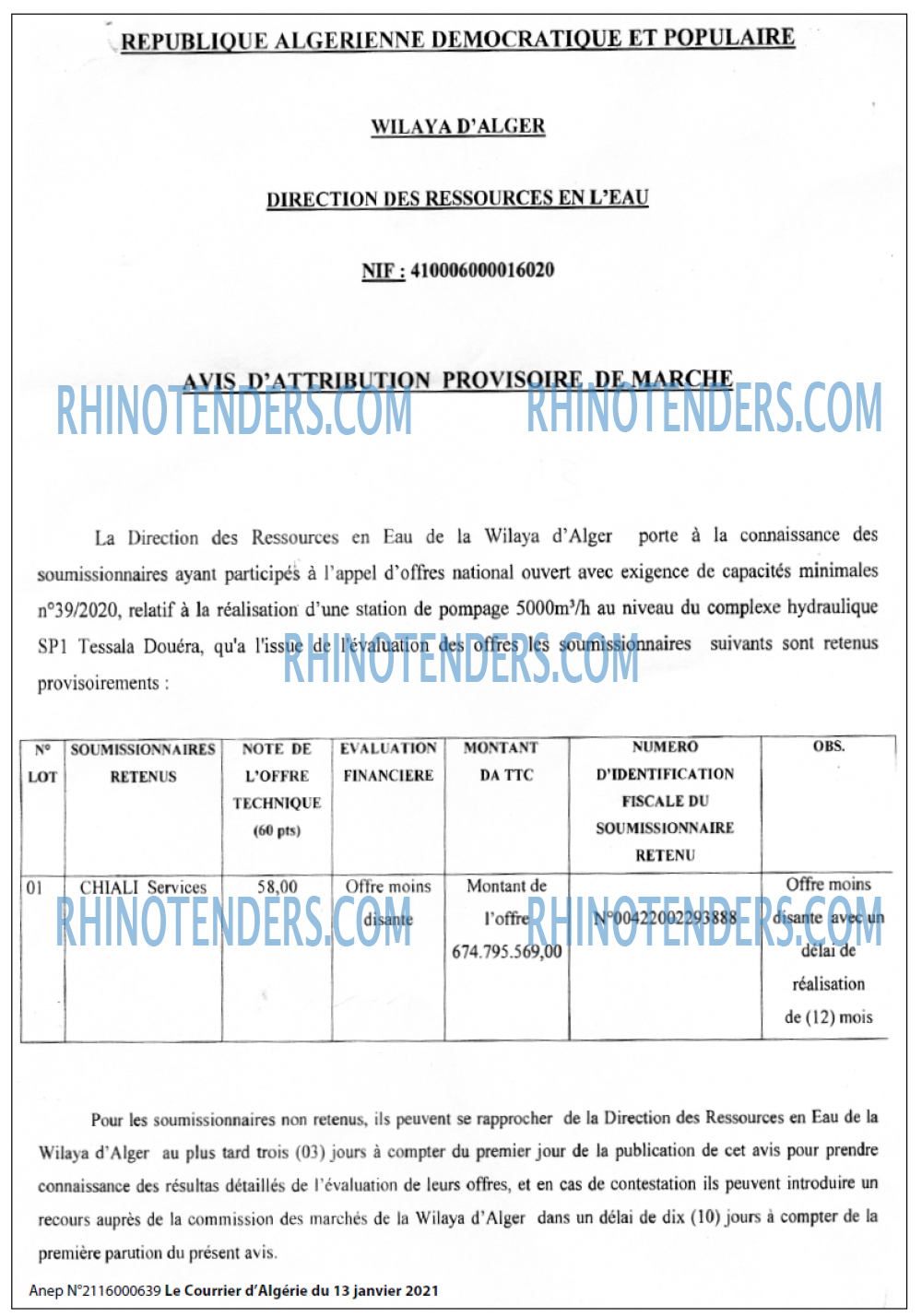 Le Courrier d'Algerie