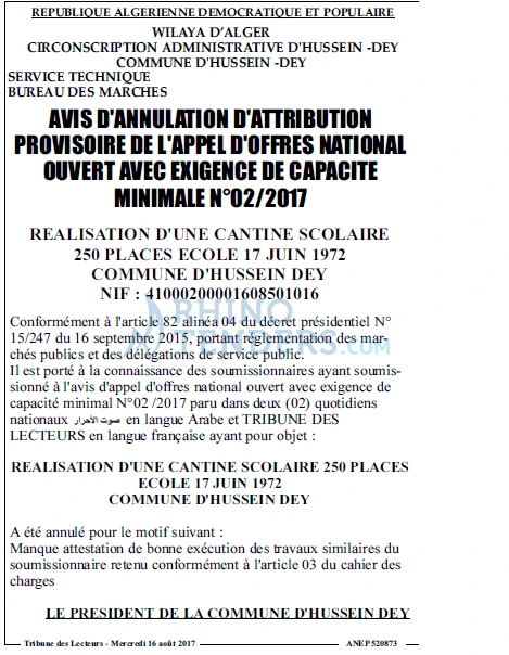 TRIBUNE DES LECTEURS