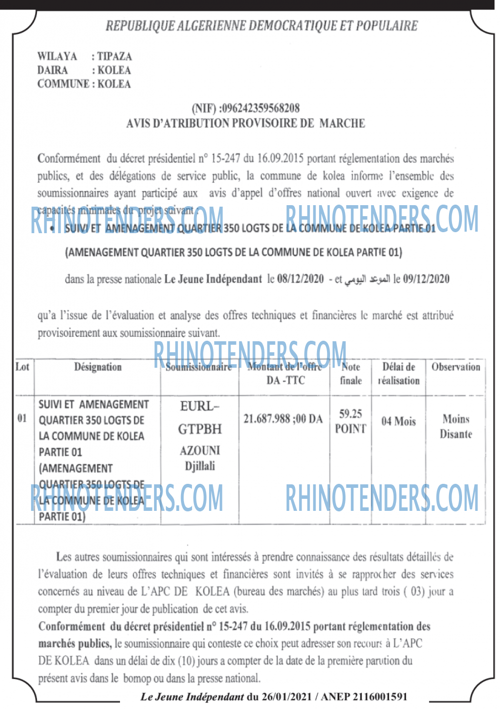 Jeune Independant
