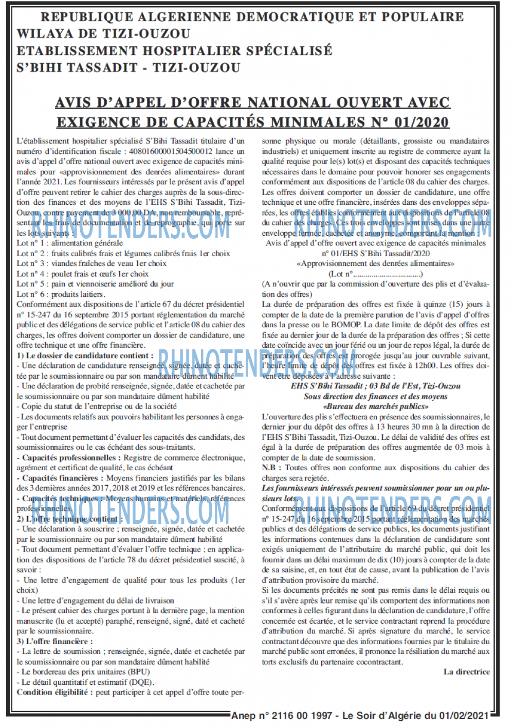 LE SOIR D'ALGERIE