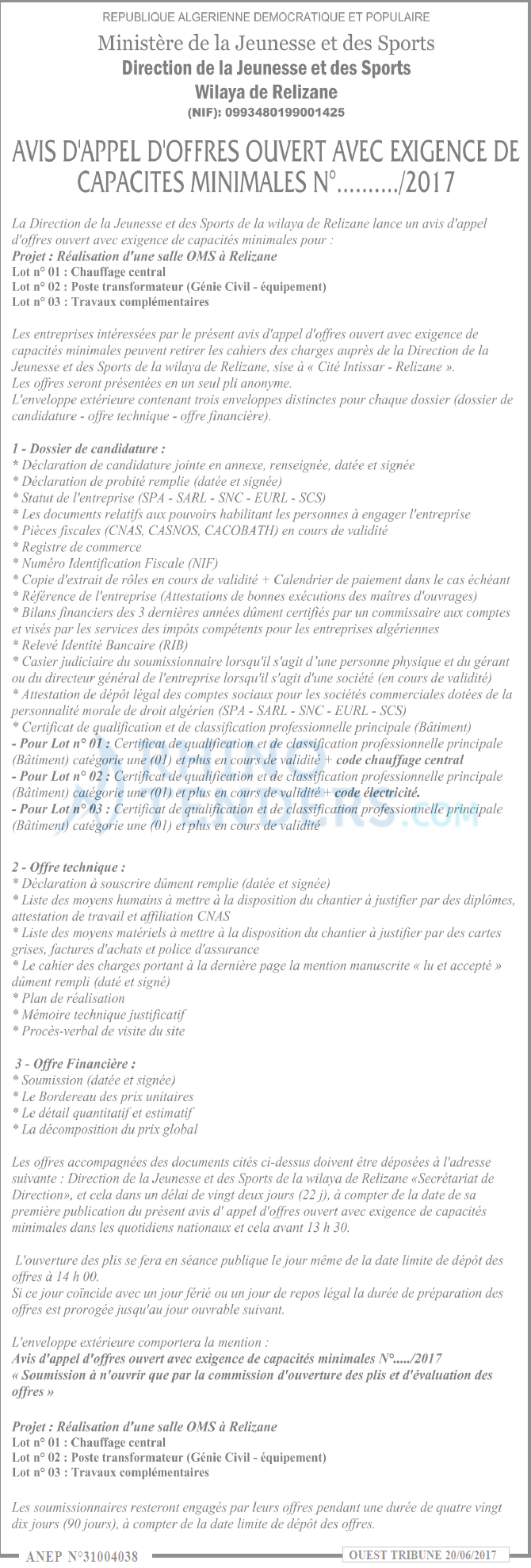 ouest TRIBUNE