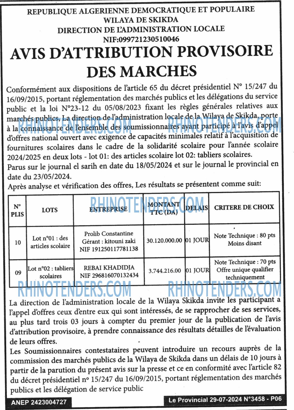 LE PROVINCIAL