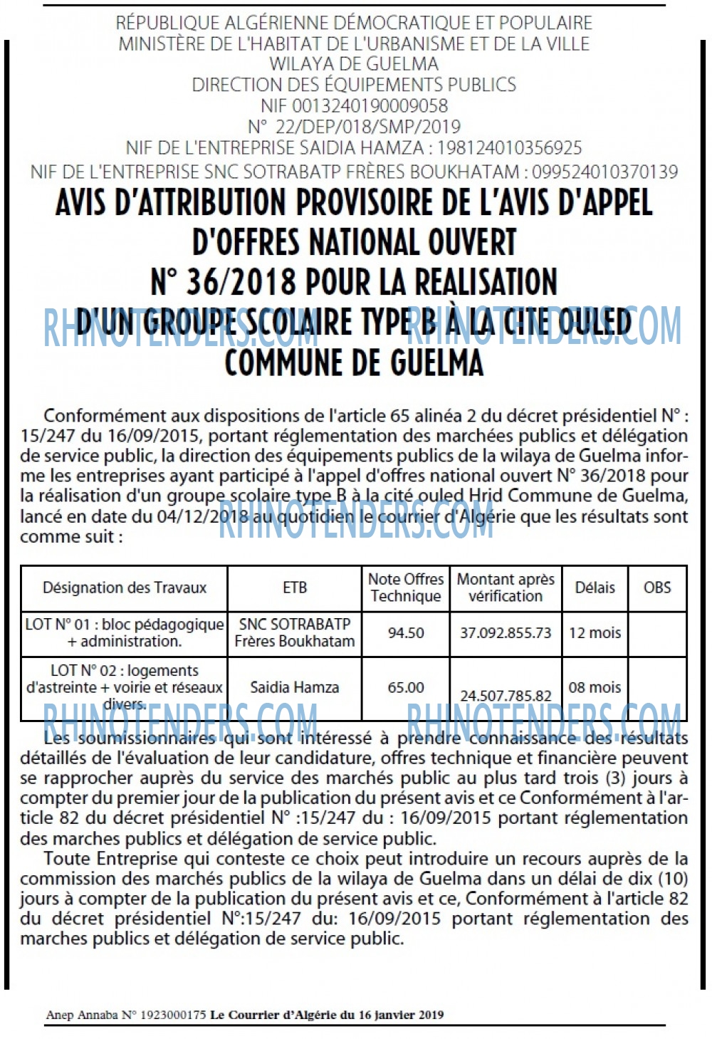 Le Courrier d'Algerie