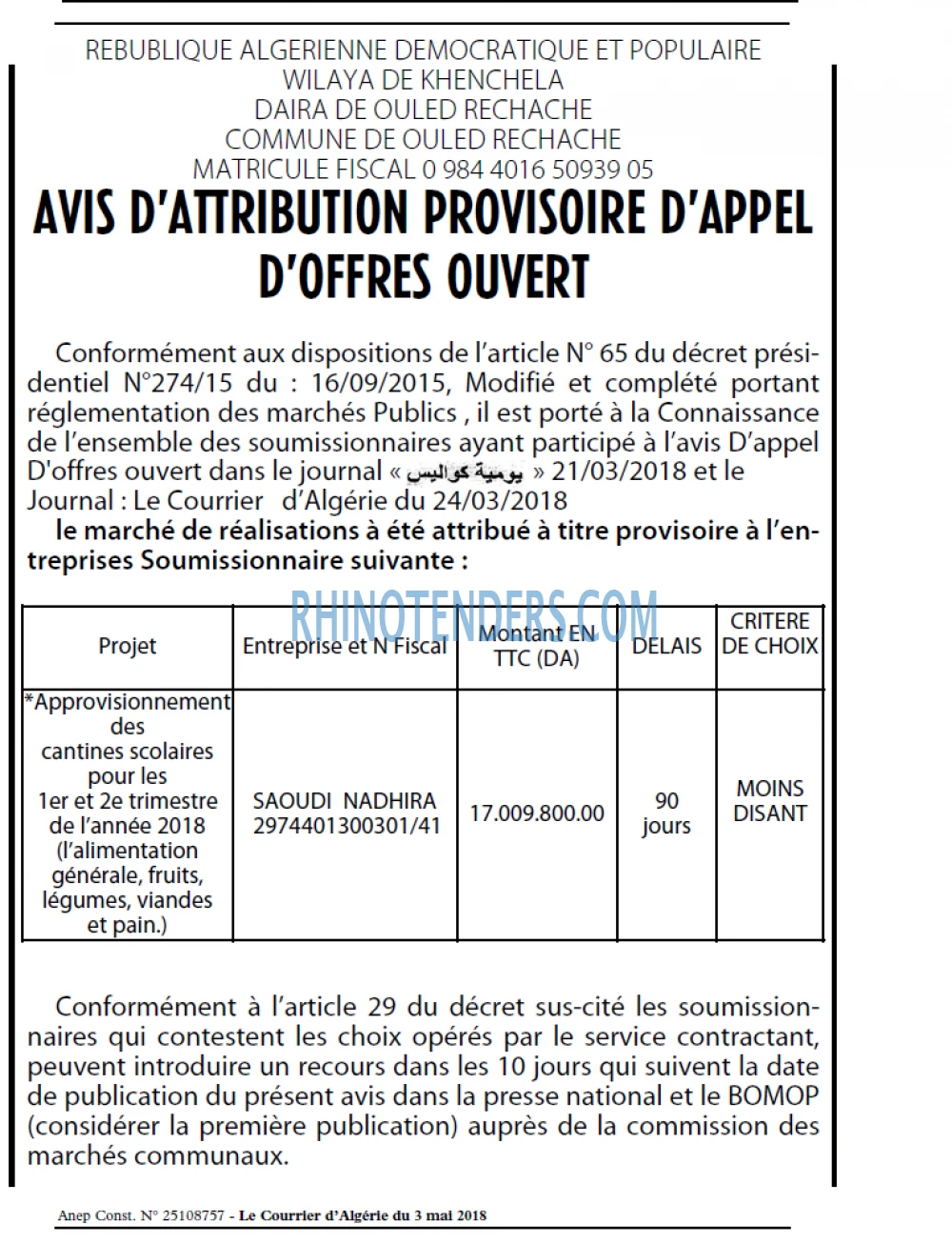 Le Courrier d'Algerie