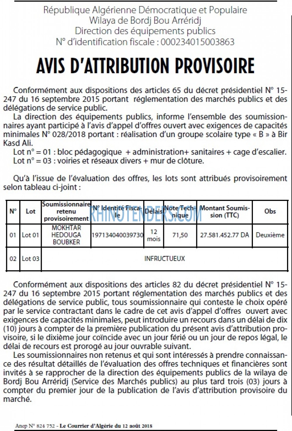 Le Courrier d'Algerie