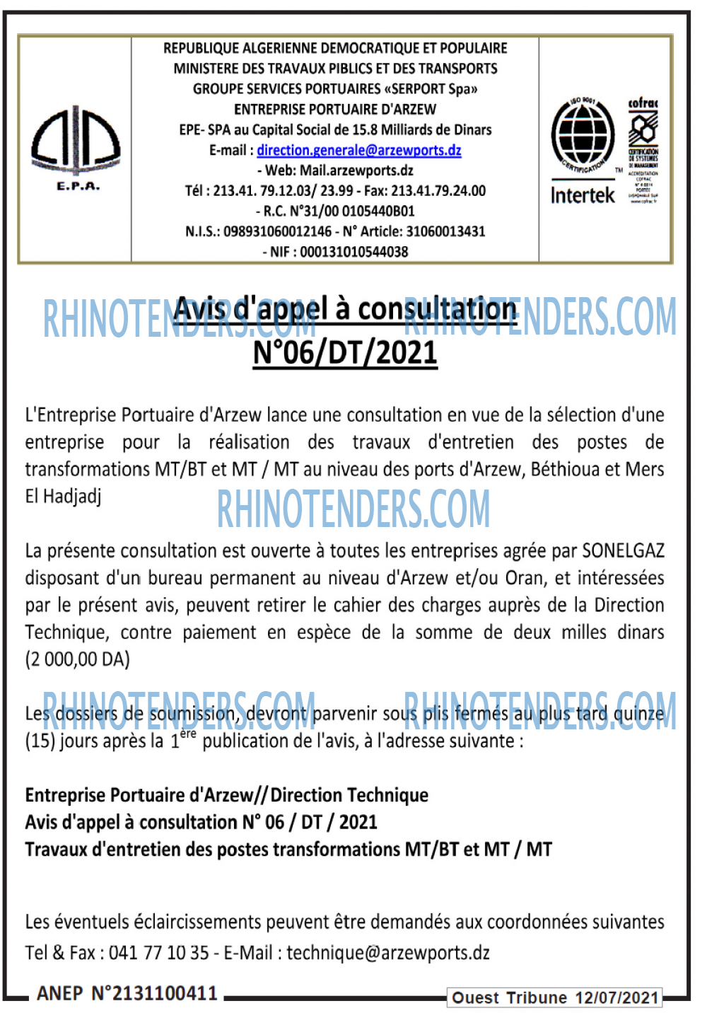 ouest TRIBUNE