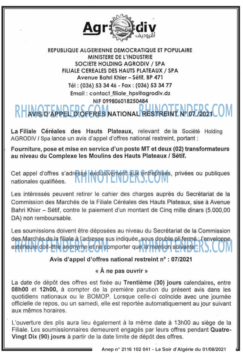 LE SOIR D'ALGERIE