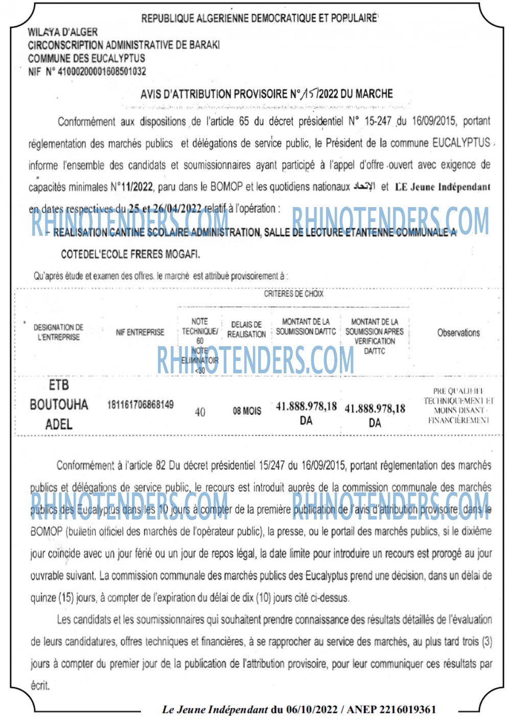 Jeune Independant